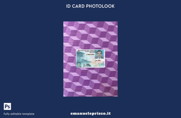 modello FRONTALE photolook versione carta d'identità Costa Rica stile verificato